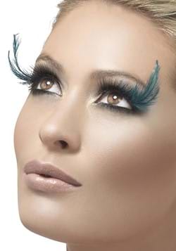 Black and Green Feather Eyelashes with glue