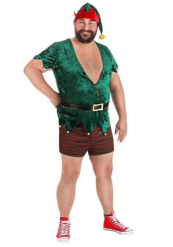 Plus Size Mens Sexy Christmas Elf Costume