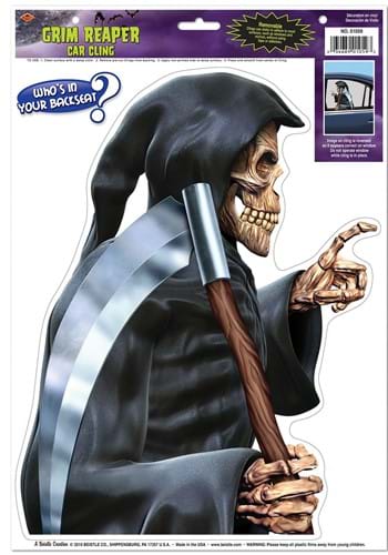 Click Here to buy Grim Reaper Backseat Car Cling from HalloweenCostumes, CDN Funds & Shipping