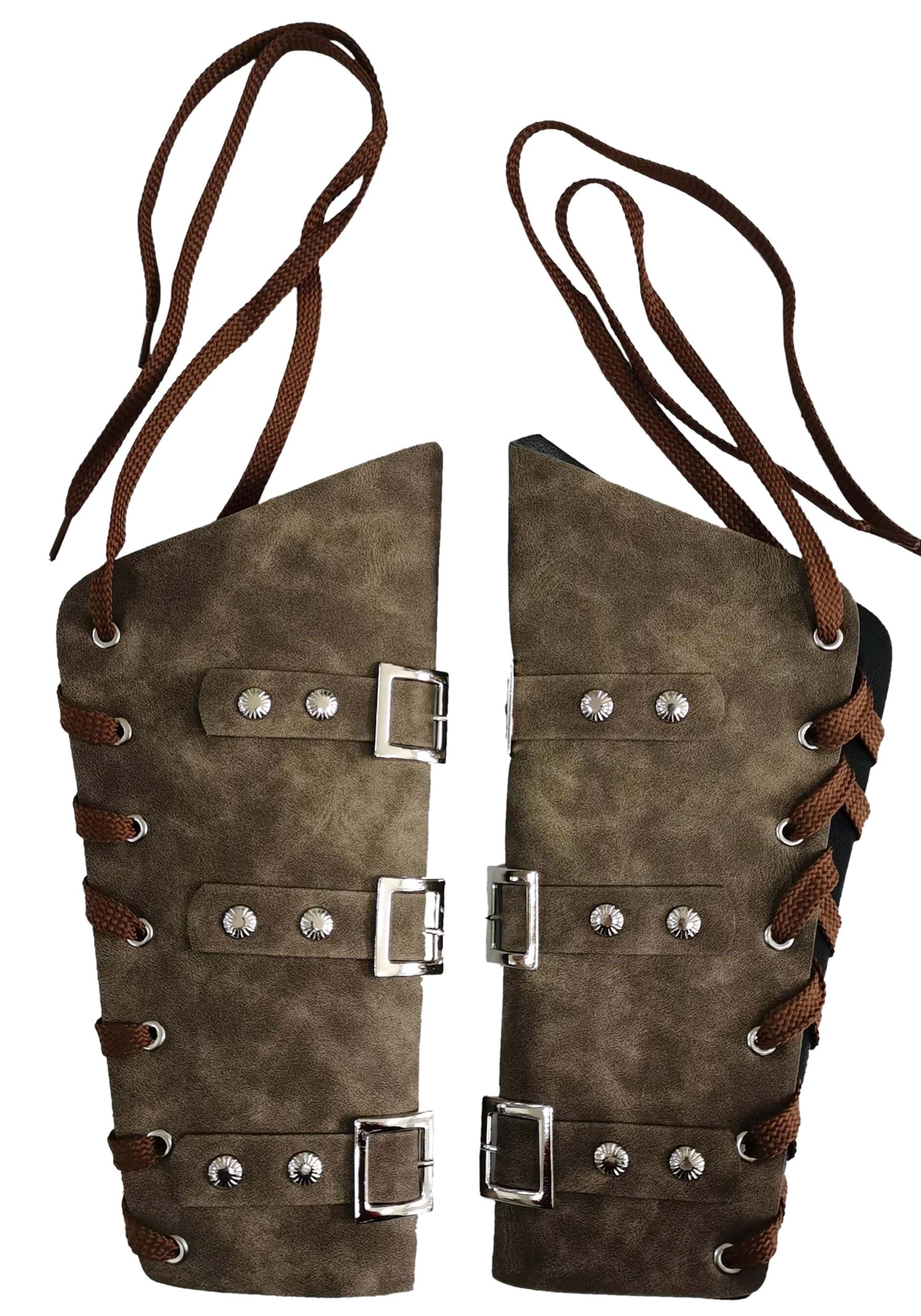 Leatherlike 2 Piece Bracers , Warrior Costume Accessory