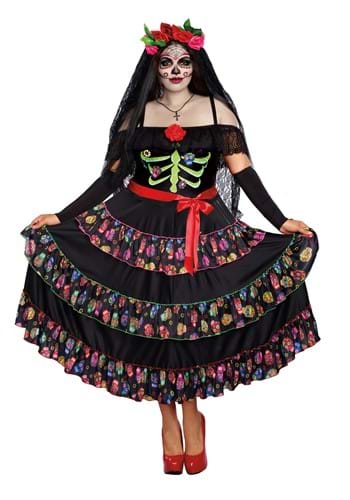 Click Here to buy Plus Size Lady of the Dead Womens Costume from HalloweenCostumes, CDN Funds & Shipping