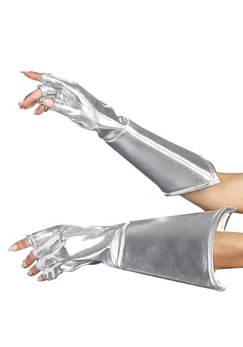 Click Here to buy Silver Gauntlet Fingerless Costume Gloves from HalloweenCostumes, CDN Funds & Shipping