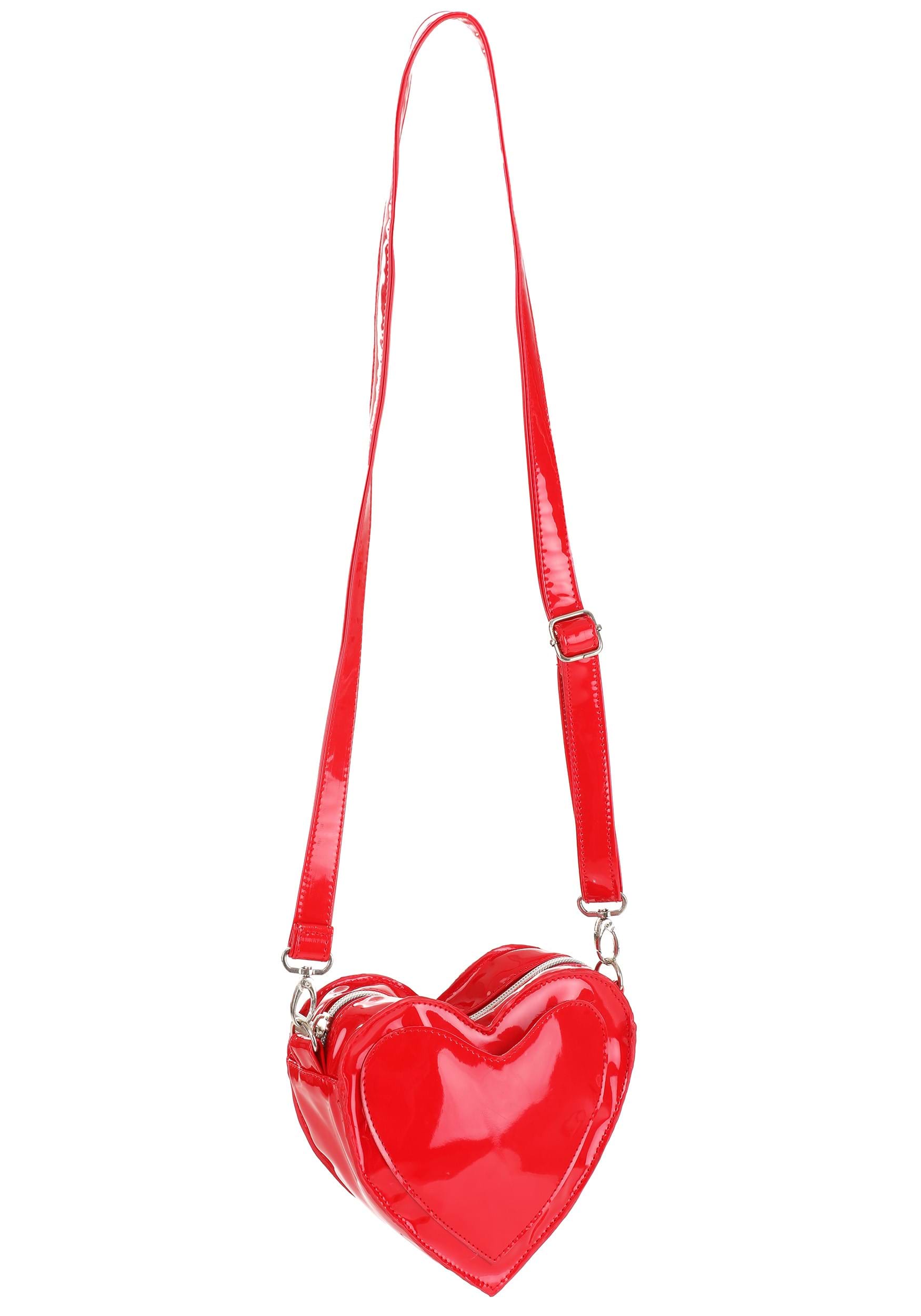 Quilted Heart Chain Crossbody Bag - Red | Claire's