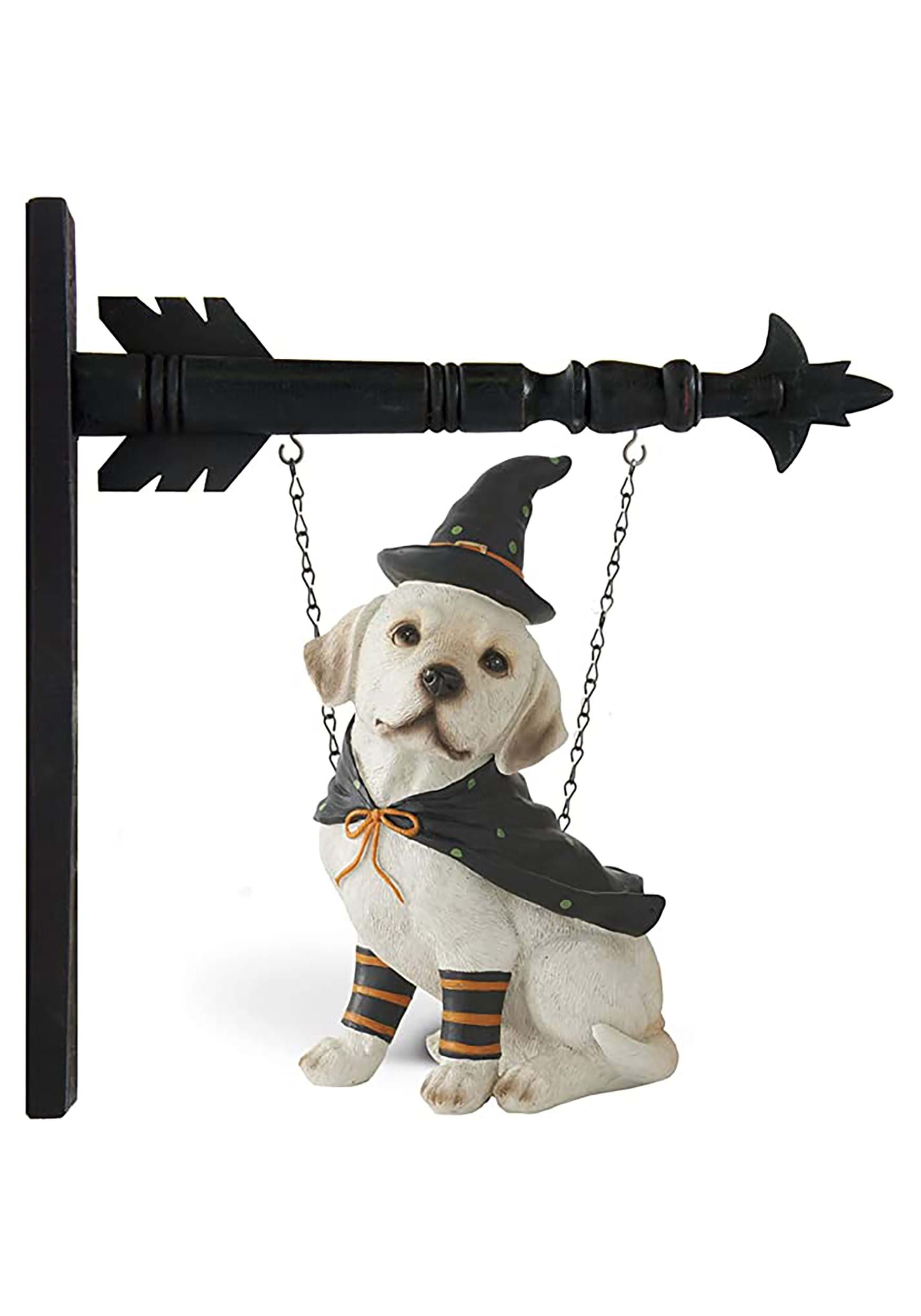 11.5 Inch Dog With Witch Hat Hanging Decoration , Halloween Home Decorations