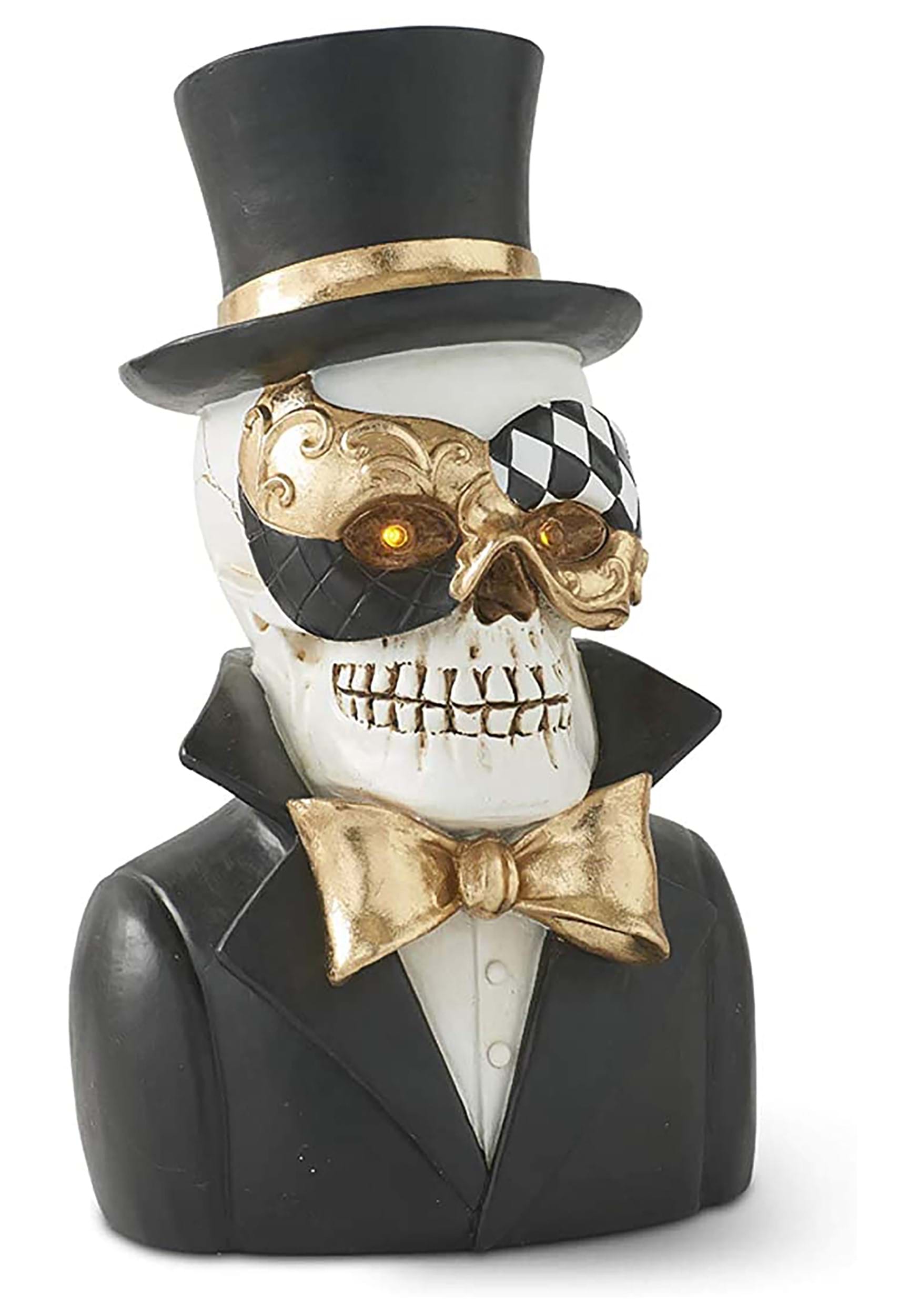 Set of 2 Resin Masquerade Skeleton Busts, Size: Standard