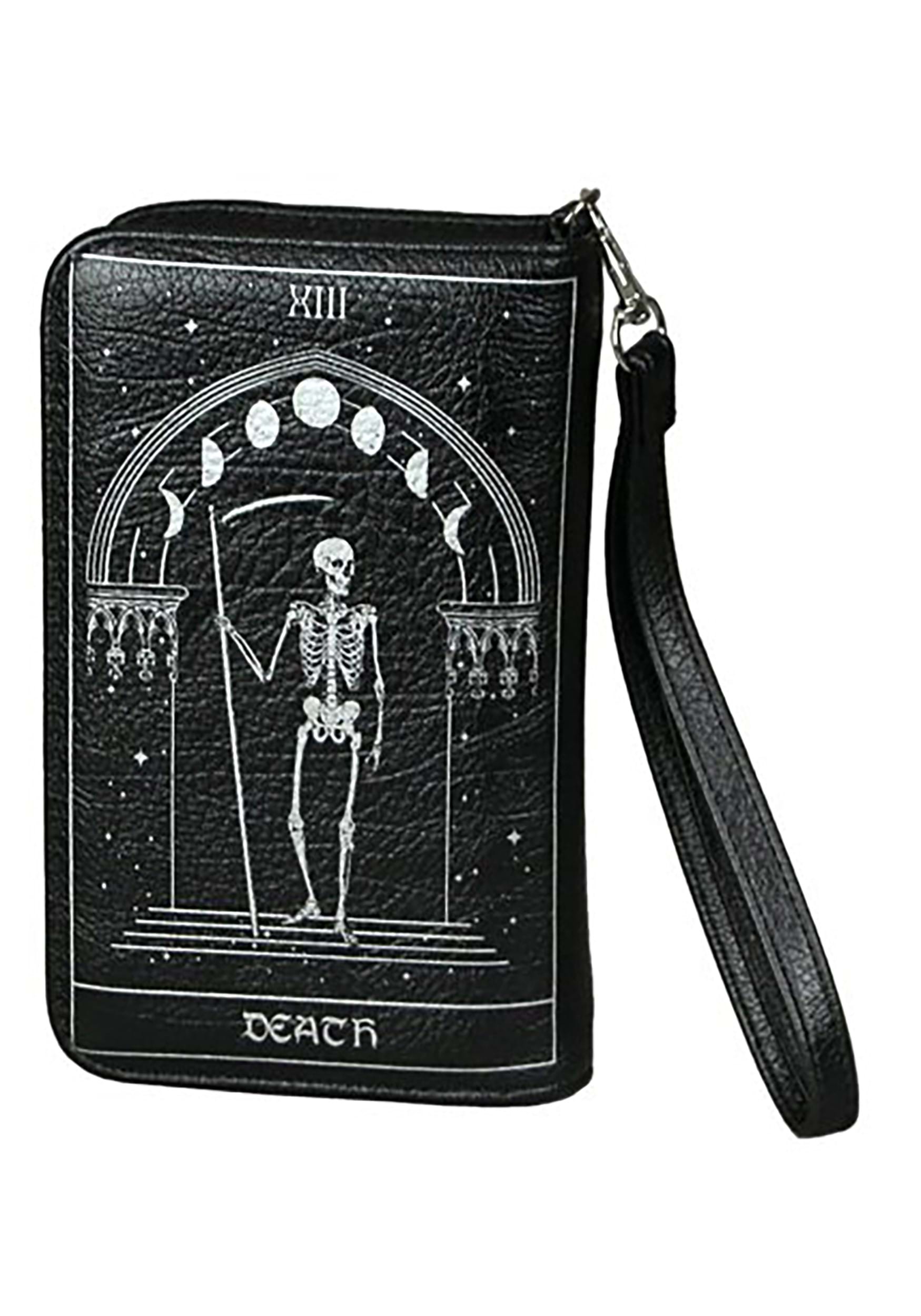 Tarot Card Moon And Death Wristlet Wallet
