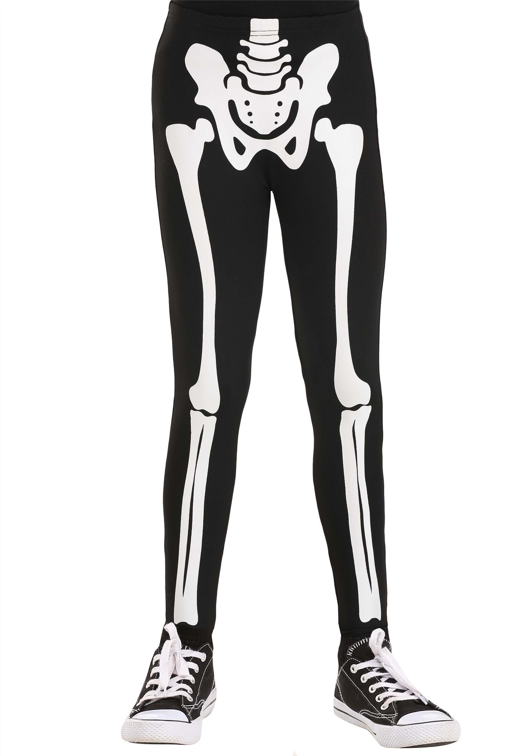 Fun Costumes Kid's Skeleton Leggings Small Black