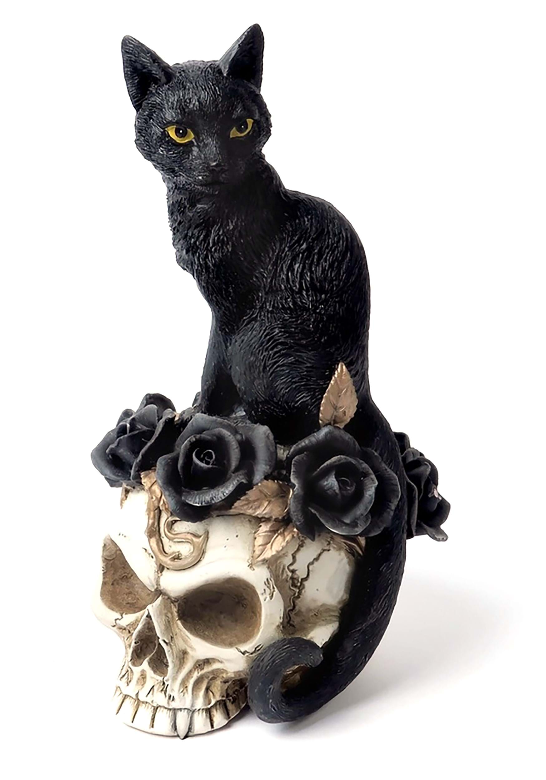 Black Cat On Skull 7 Figure