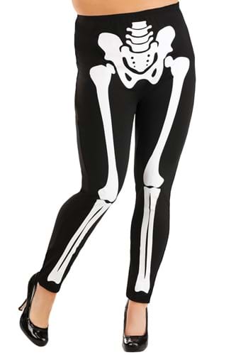 Click Here to buy Plus Size Womens Classic Skeleton Leggings from HalloweenCostumes, CDN Funds & Shipping