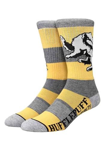 Click Here to buy Harry Potter Hufflepuff Rugby Stripe Crew Socks from HalloweenCostumes, CDN Funds & Shipping