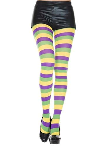 Click Here to buy Womens Mardi Gras Striped Tights from HalloweenCostumes, CDN Funds & Shipping
