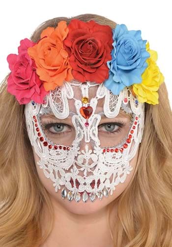 Click Here to buy Adult White Lace Skull Costume Mask from HalloweenCostumes, CDN Funds & Shipping