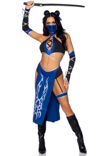 Sexy Blue Mortal Ninja Womens Costume