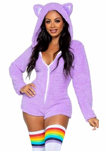 Click Here to buy Purple Cuddle Cat Womens Costume from HalloweenCostumes, CDN Funds & Shipping