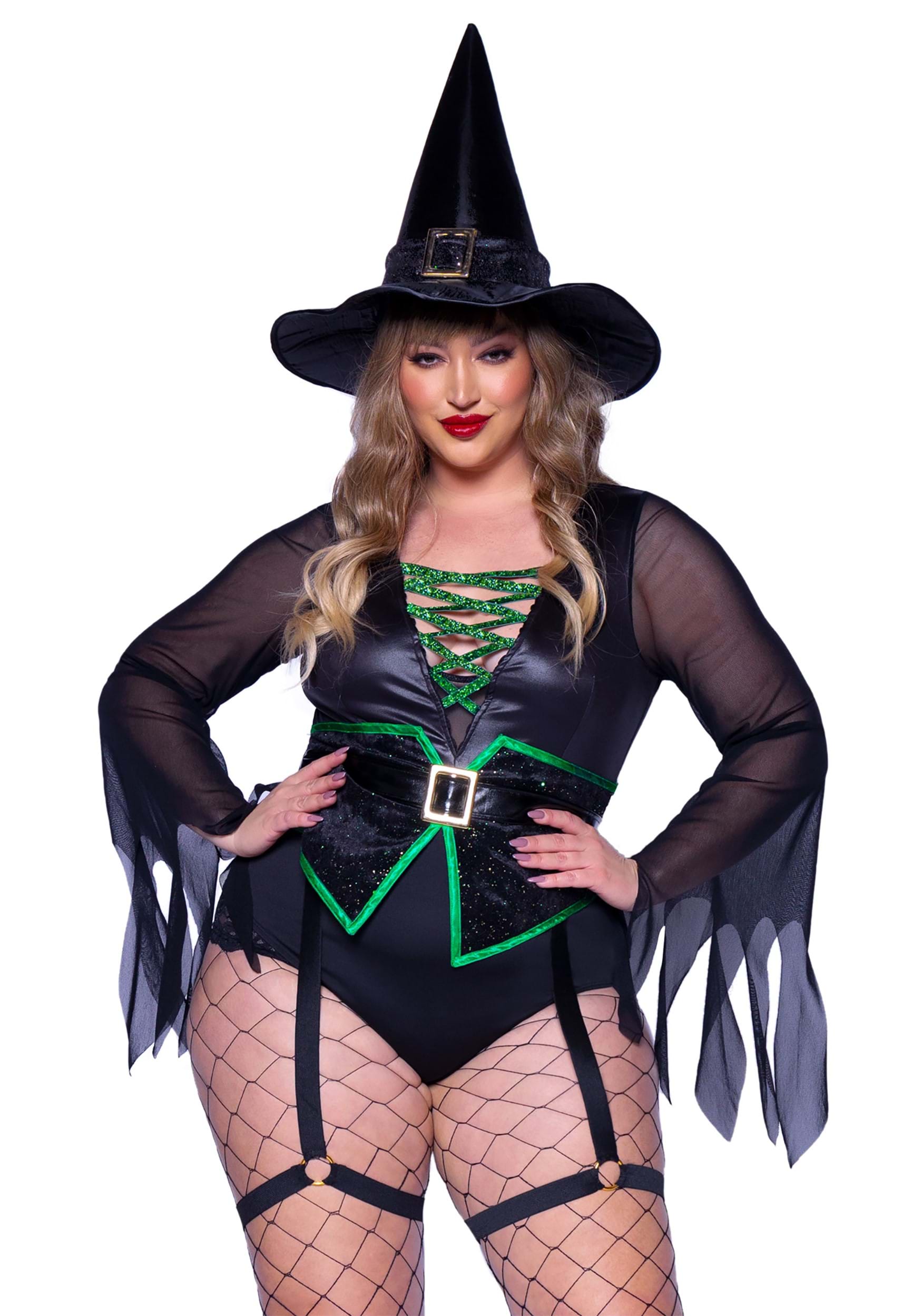 Sexy Plus Size Women's Envious Witch Costume