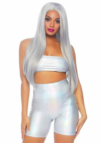 Holographic Womens Metallic Bandeau & Bike Short