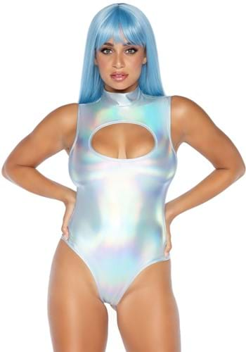 Click Here to buy Holographic Keyhole Bodysuit Womens Costume from HalloweenCostumes, CDN Funds & Shipping