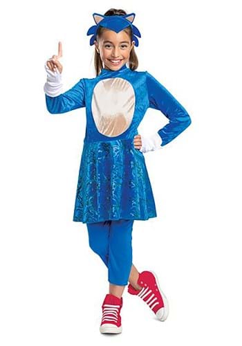 Click Here to buy Girls Sonic 2 The Movie Sonic Costume from HalloweenCostumes, CDN Funds & Shipping