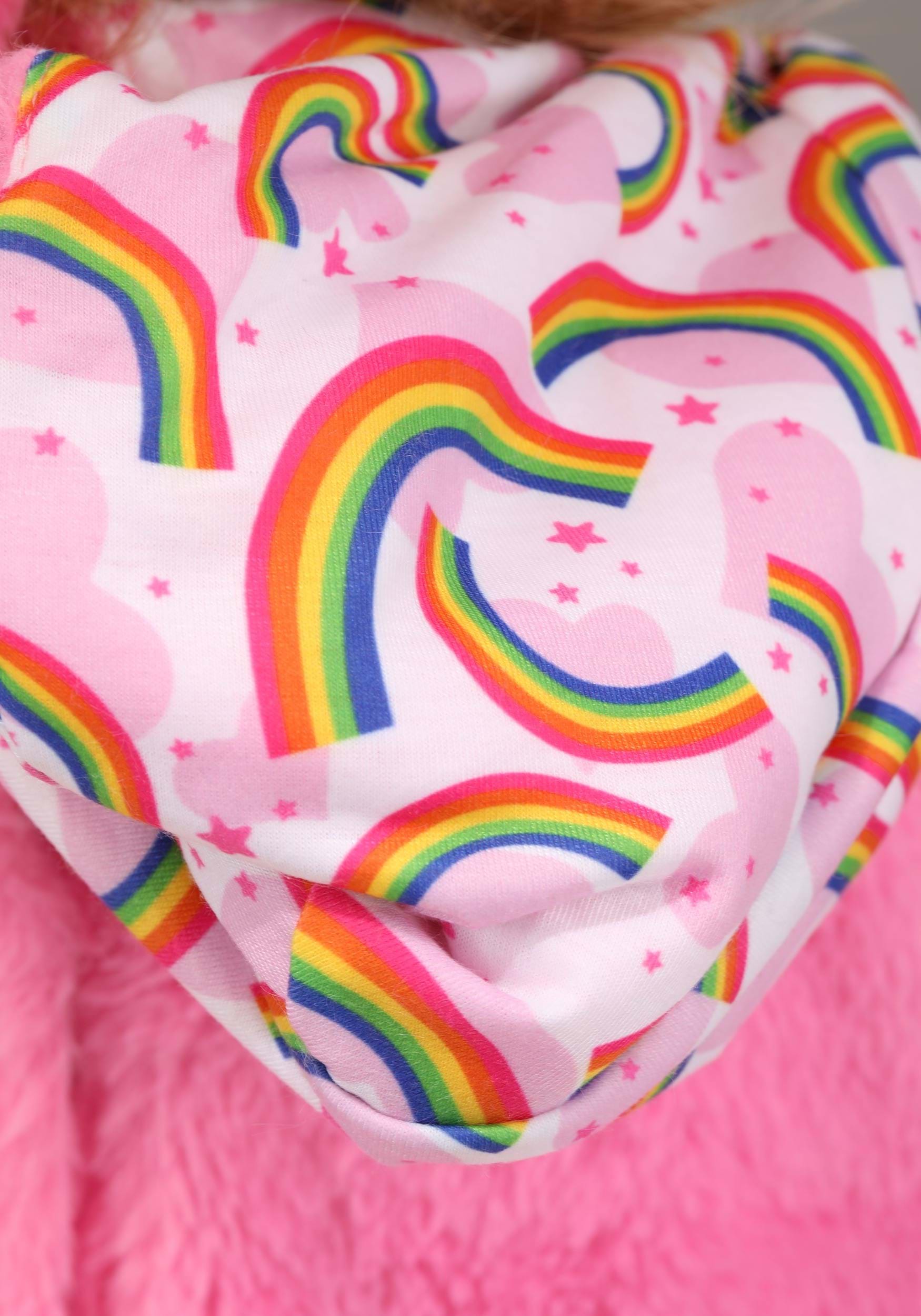Care Bears Infant Cheer Bear Costume - Pink Faux Fur Onesie For Babies & Newborns