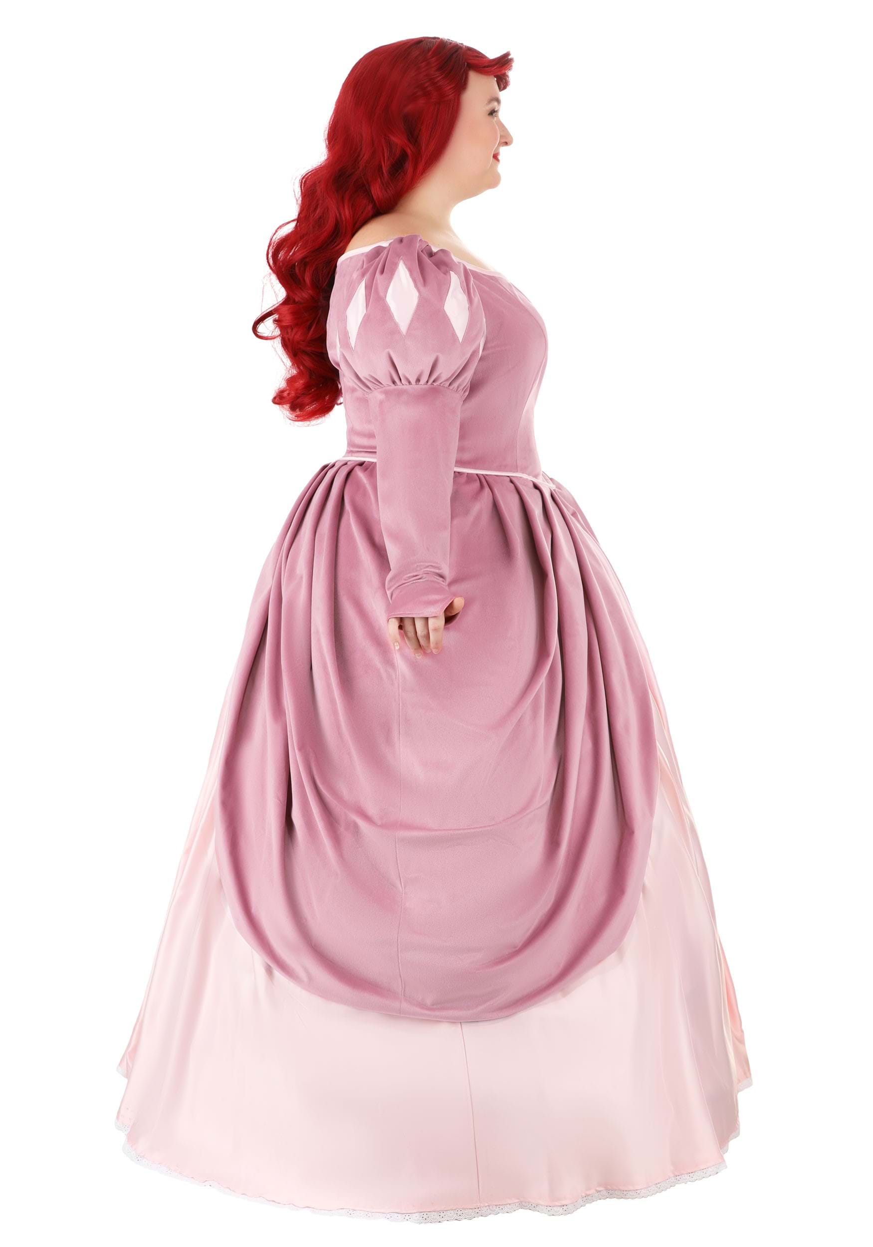 Plus Size Disney Pink Dress Ariel Women's Costume