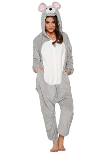 Click Here to buy Adult Gray Mouse Onesie Costume from HalloweenCostumes, CDN Funds & Shipping