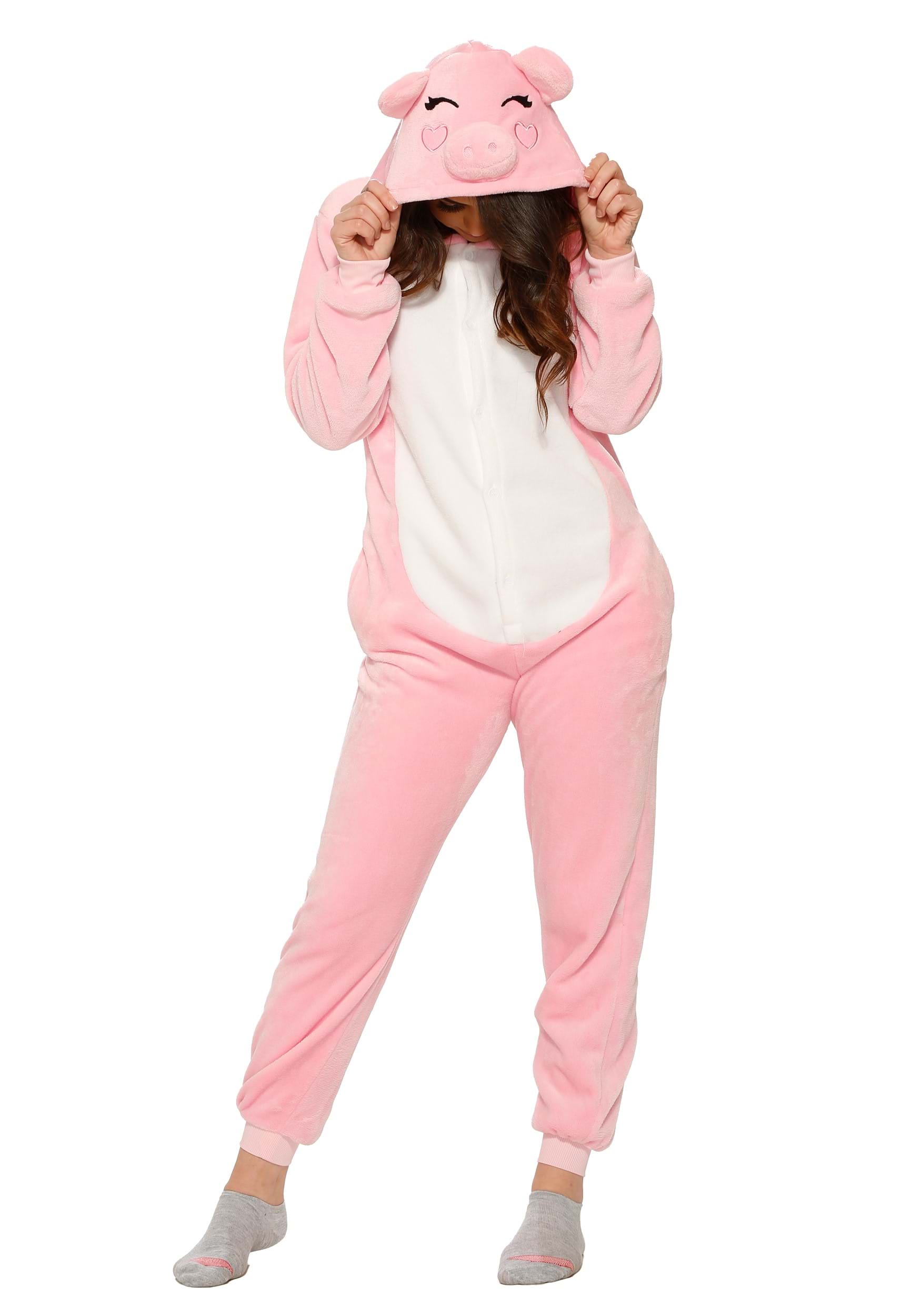 Pink Pig Onesie For Adults
