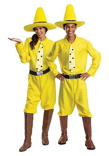 Click Here to buy Curious George Person in the Yellow Hat Costume For Adults from HalloweenCostumes, CDN Funds & Shipping