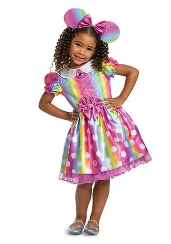 Click Here to buy Minnie Mouse Rainbow Toddler Costume from HalloweenCostumes, CDN Funds & Shipping
