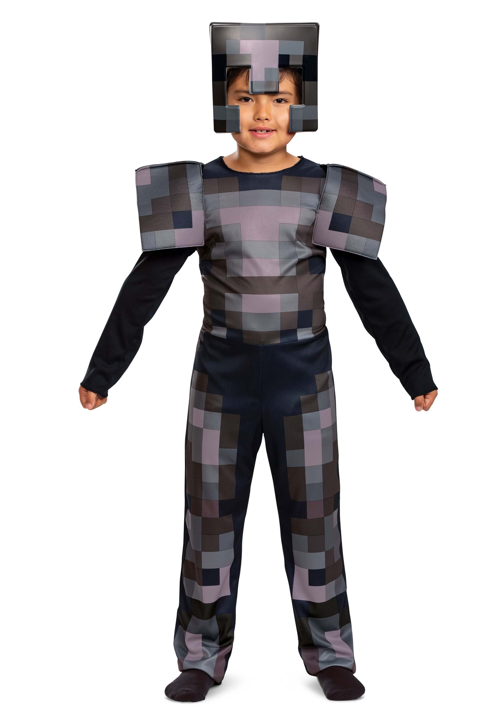 Minecraft Kid's Netherite Armor Jumpsuit Video Game Costume | Minecraft Costumes