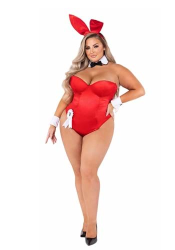 Click Here to buy Playboy Plus Size Red Bunny Womens Costume from HalloweenCostumes, CDN Funds & Shipping