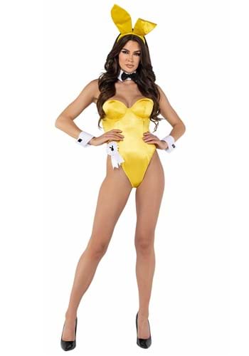 Click Here to buy Womens Yellow Playboy Bunny Costume from HalloweenCostumes, CDN Funds & Shipping