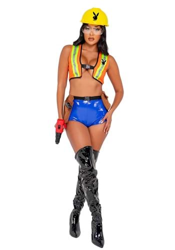 Click Here to buy Playboy Womens Construction Cutie Costume from HalloweenCostumes, CDN Funds & Shipping