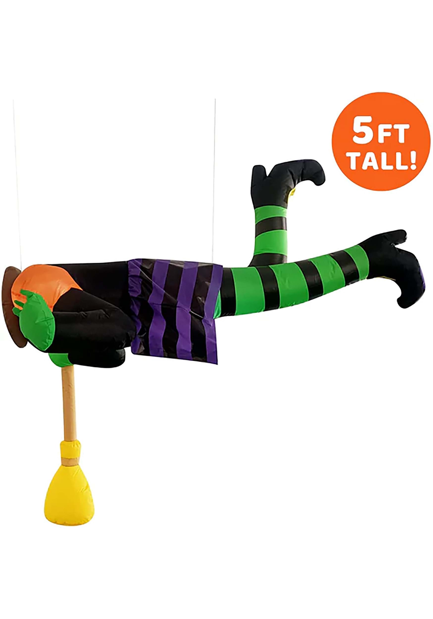5 Foot Witch Stuck On Tree Inflatable Decoration