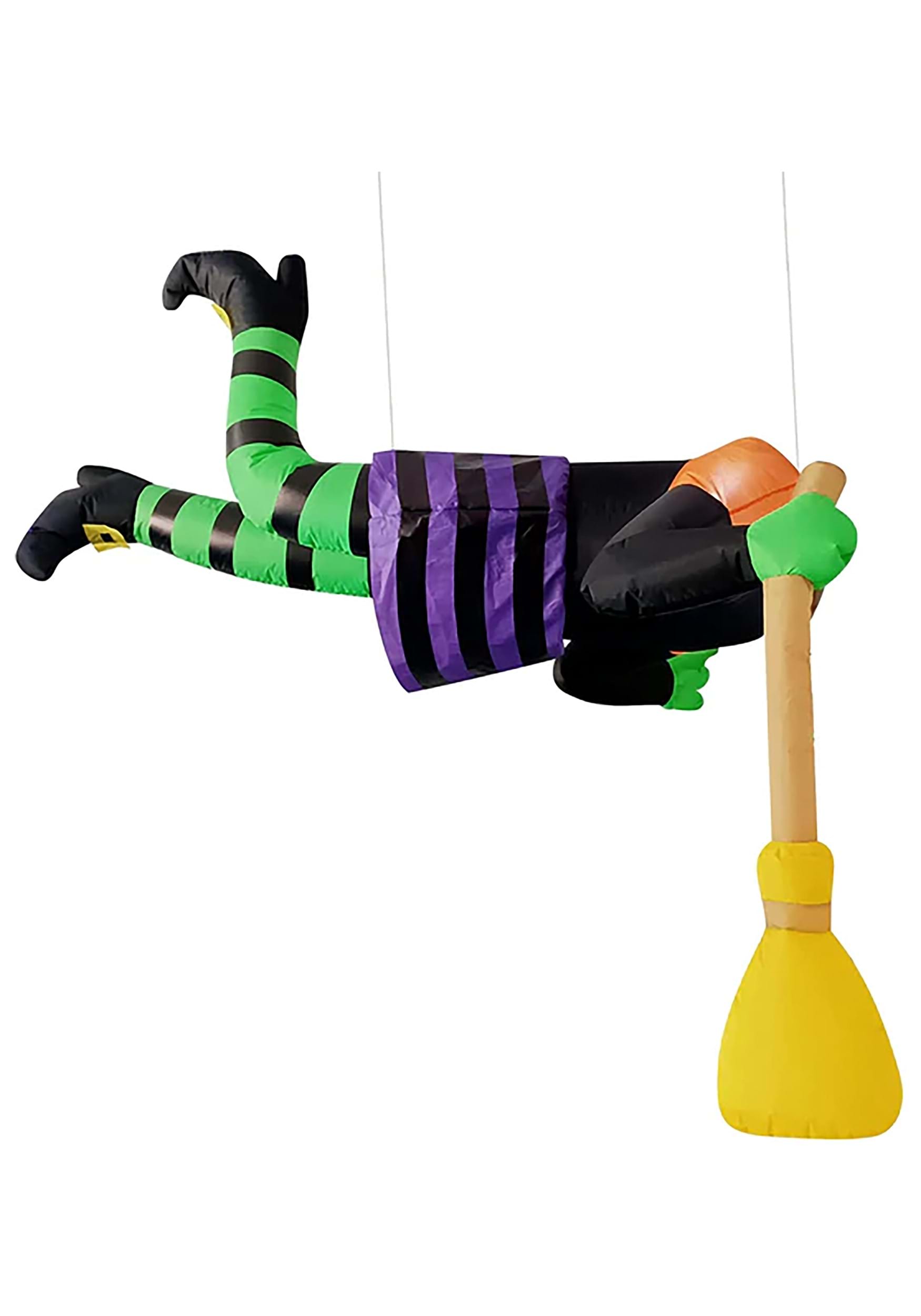 5 Foot Witch Stuck On Tree Inflatable Decoration