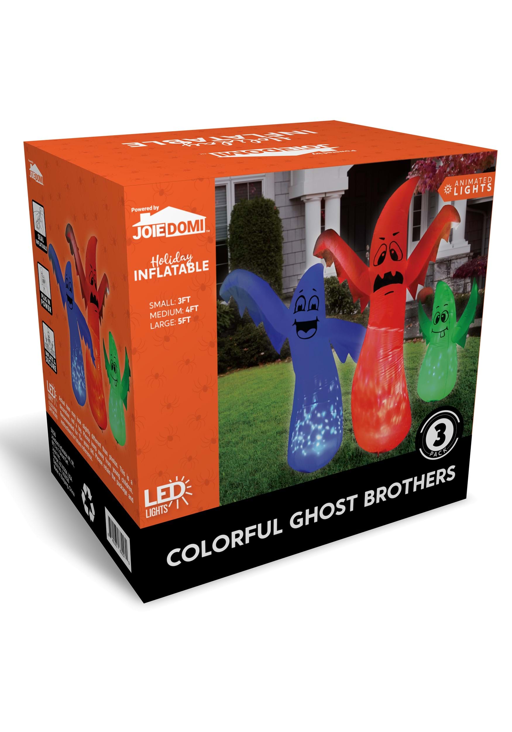 Small, Medium, & Large 3 Pack Of Dancing Ghosts Inflatable Decoration