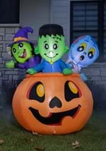 5Ft Tall Three Characters on Pumpkin Inflatable De Alt 1