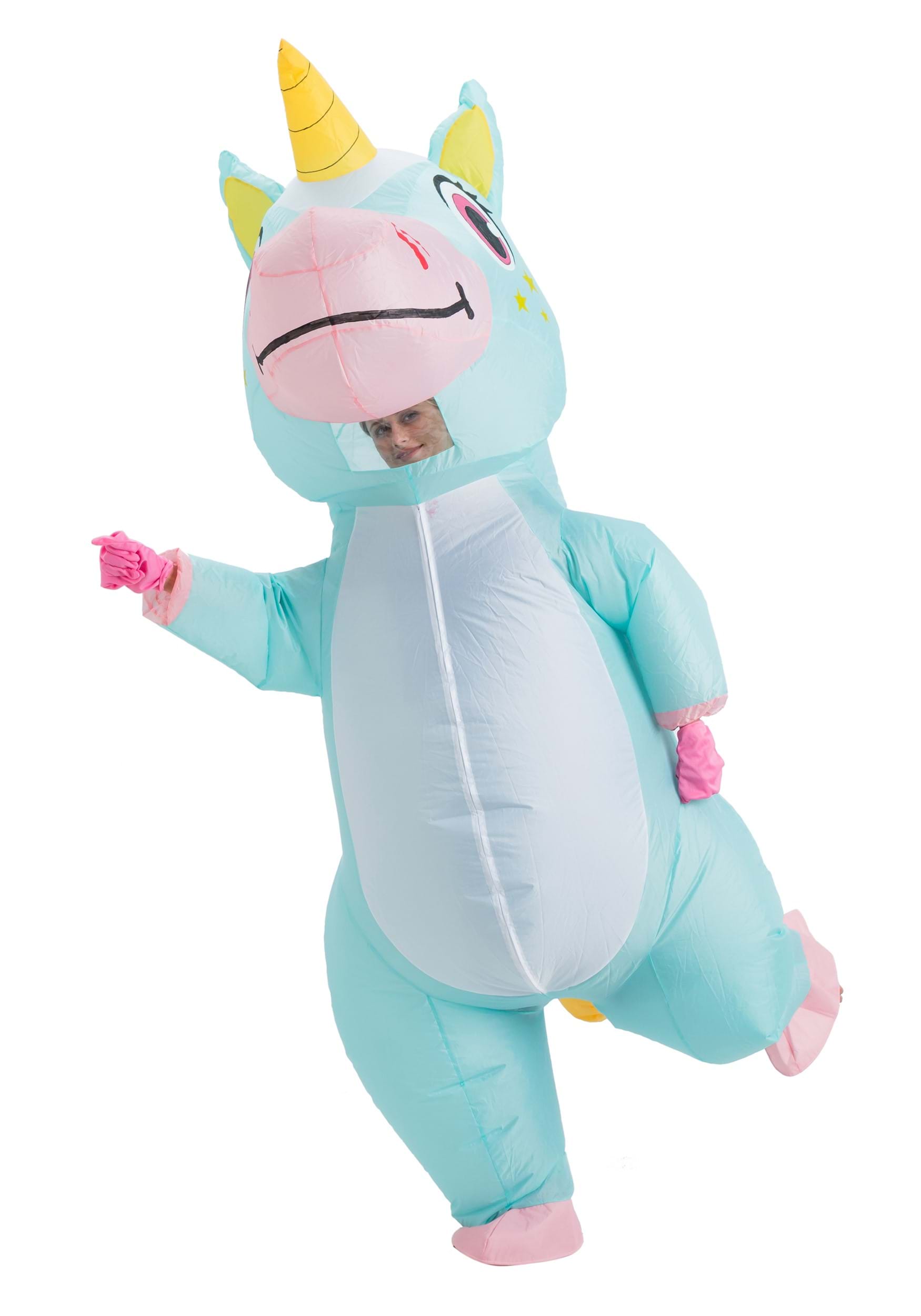 Inflatable Blue Unicorn Adult Costume