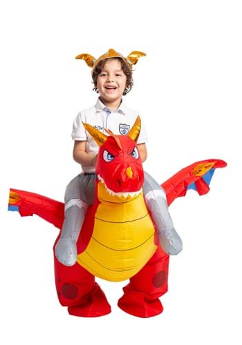 Inflatable Riding A Fire Dragon Child Size Costume