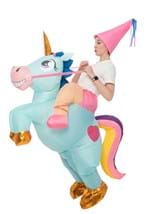Adult Inflatable Riding-A-Blue Unicorn Costume Alt 3