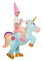 Adult Inflatable Riding-A-Blue Unicorn Costume Alt 4