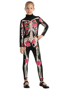Girls Floral Skeleton Costume