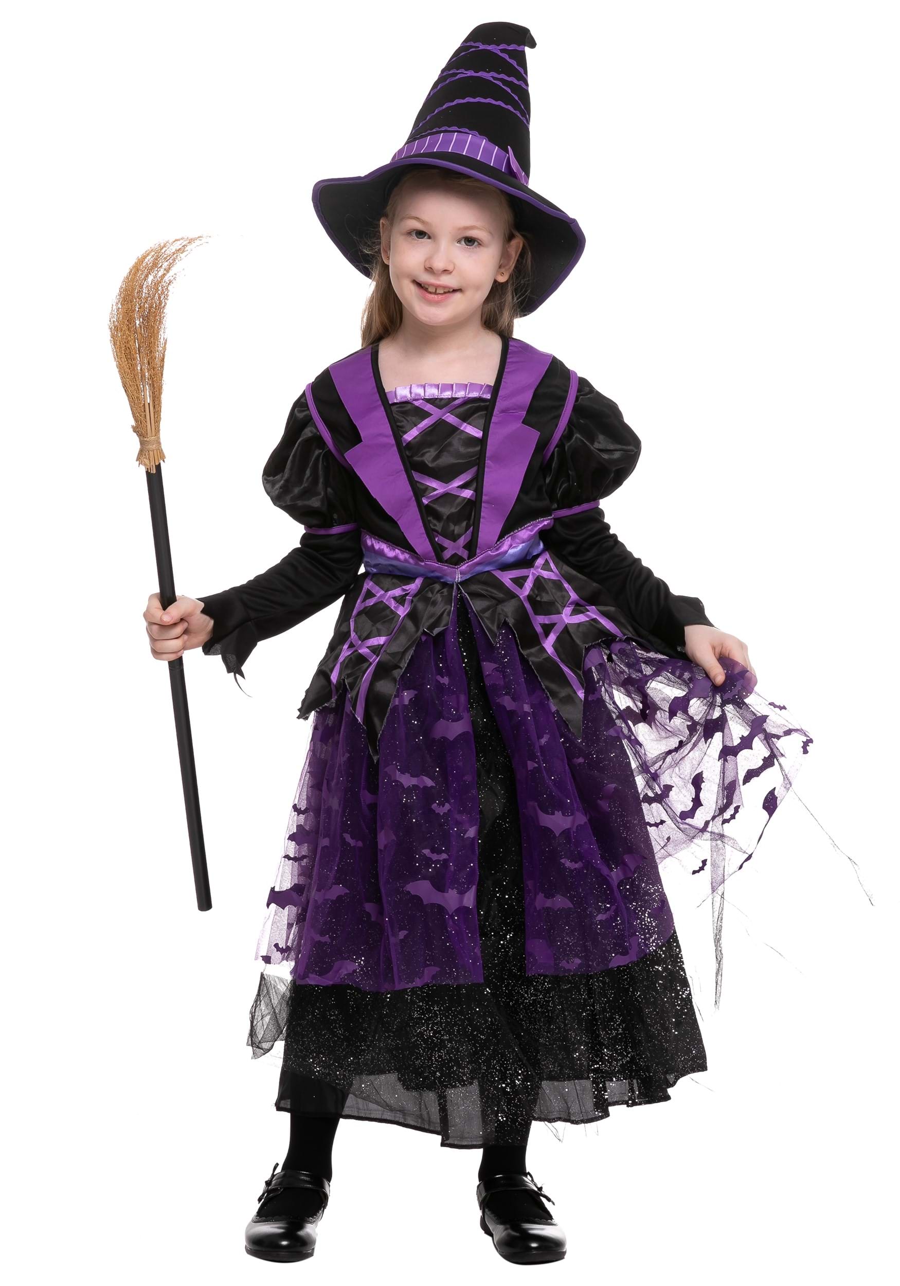 Light Up Purple Bat Witch Girl's Costume