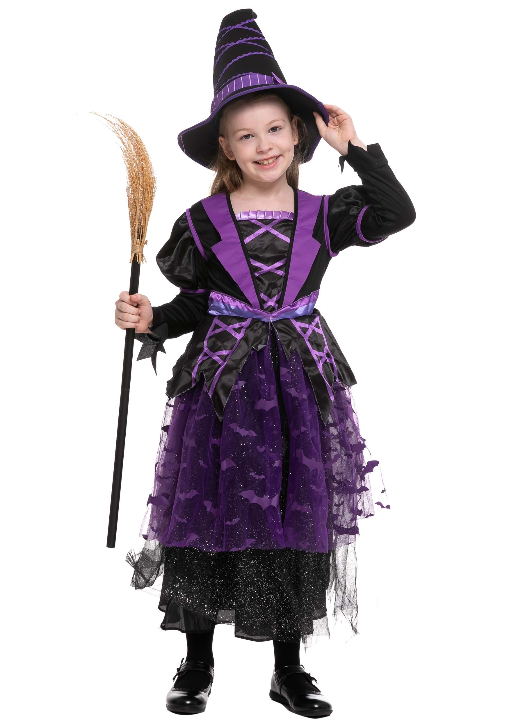 Light Up Purple Bat Witch Girl's Costume