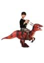 Kids Inflatable Riding a Red Raptor Costume Alt 3