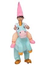 Child Inflatable Riding-A-Blue Unicorn Costume Alt 2