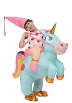 Child Inflatable Riding-A-Blue Unicorn Costume Alt 4