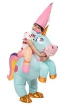 Child Inflatable Riding-A-Blue Unicorn Costume Alt 5