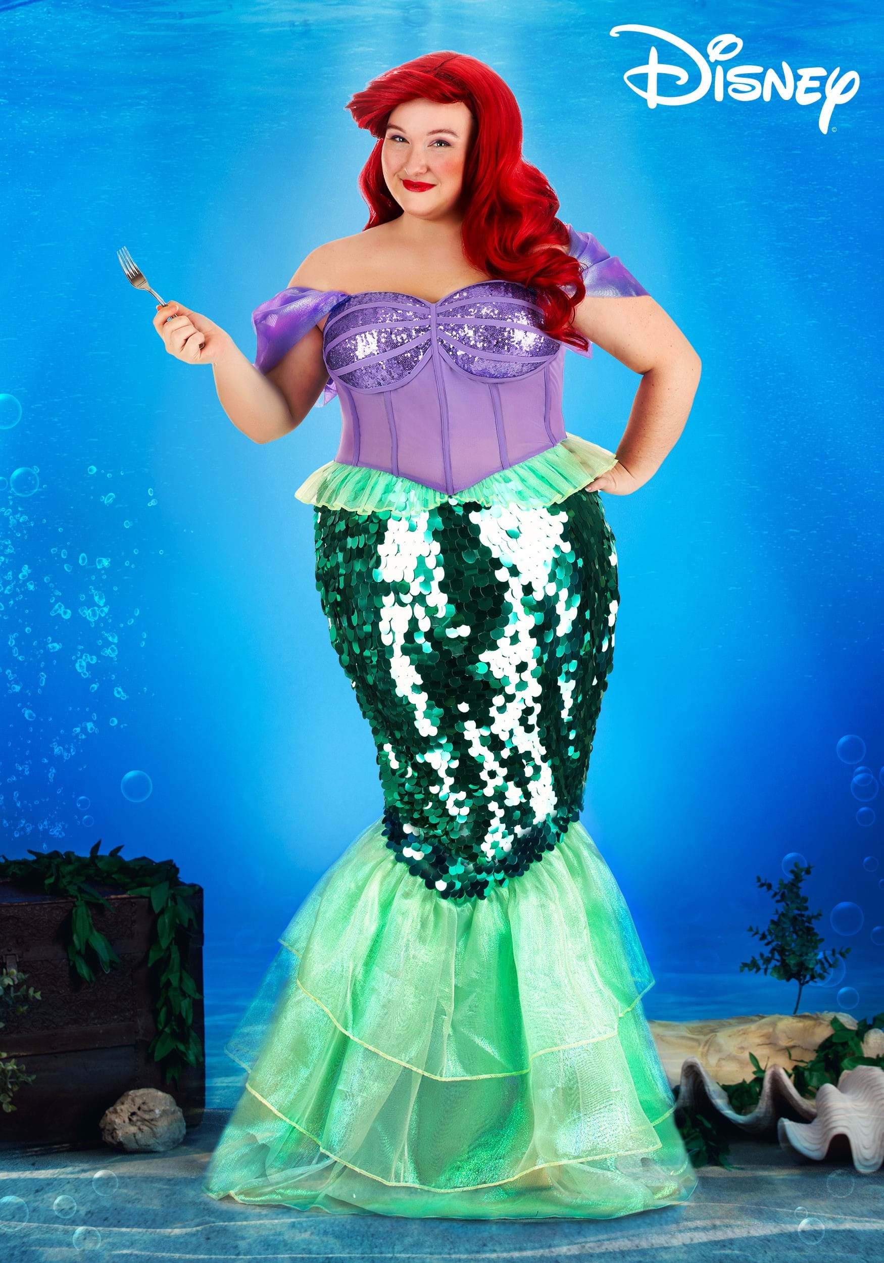 Plus Size Disney Little Mermaid Premium Ariel Mermaid Dress