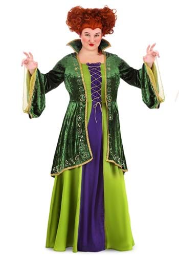 Click Here to buy Womens Plus Size Deluxe Disney Winifred Sanderson Costume from HalloweenCostumes, CDN Funds & Shipping