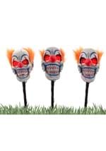 3 pcs. Light Up Clown Head Stakes with Sound & Mov Alt 5